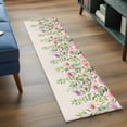 thumbnail image 5 of Colorful Flowers Kitchen Runner Rug 2x6 Washable Runners for Hallway Non Slip Spring Floral Leaves Botanical Country Beige Large Area Rug Indoor Floor Carpet for Bathroom Laundry Entryway Bedroom, 5 of 8