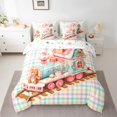 thumbnail image 2 of Manfei Gingerbread Train Twin Bedding Sets 7pcs for Kids, Merry Christmas Bedding Comforter Set, Colorful Checkered Sheet Sets, Ultra Soft Home Decor, 2 of 8