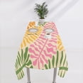 thumbnail image 6 of Boho Leaf Tablecloth, Mid Century Retro Groovy Flowers 70s 60s Style Minimalist Plants Print Table Cover for Holiday Home Picnic Party Wedding Buffet Dining Room Kitchen 60x102inch, 6 of 6