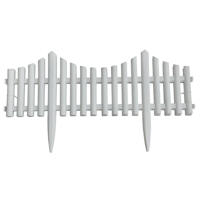 Expert Gardener 4 Pieces White Plastic Garden Fence, Picket Fence Edgings for Lawn, Flowerbeds, Plant Borders - Decorative Yard