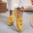 thumbnail image 5 of Women's Slip On Suede Loafers Comfortable Lightweight Business Dress Shoes Wide Width Slip On Sneakers Yellow Size 8, 5 of 8