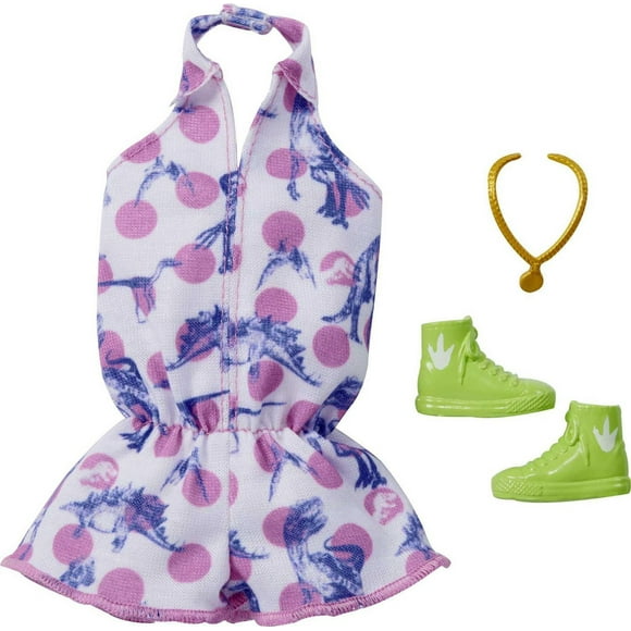 Barbie Doll Clothes, Inspired by Jurassic World: Dominion, Shorts Romper & 2 Accessories