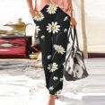 thumbnail image 2 of ZQUUVOU Women's Capris Pants High Waist Casual Boho Print Beach Lightweight Loose Pockets Pants(C-White,S), 2 of 5