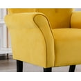 thumbnail image 5 of Living Room Accent Chair, Wingback Single Sofa Lounge Chair with Button Tufted Back and Rolled Arms, Upholstered Armchair Club Chair for Bedroom Office Apartment, Yellow, 5 of 6
