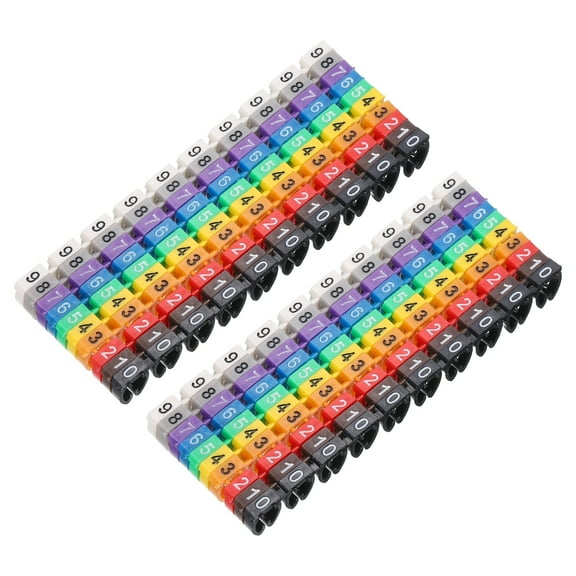 200Pcs Wire Label, 0-9 Digital Cable Labels Tags M-3 Type, Multicolor