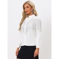 thumbnail image 3 of DARING DIVA Women's Fringe Button Down Disco Shirts Blouse M White, 3 of 6