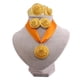 thumbnail image 4 of Juego de 4 joyas, collar, brazalete y pendientes, cómodos de llevar para novias y bodas. Naranja, 4 of 6