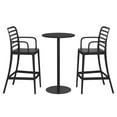 thumbnail image 2 of WestinTrends Playa 2-Person Adjustable Round Bar Table with Stackable Bar Stools Dining Set, Black, 2 of 14