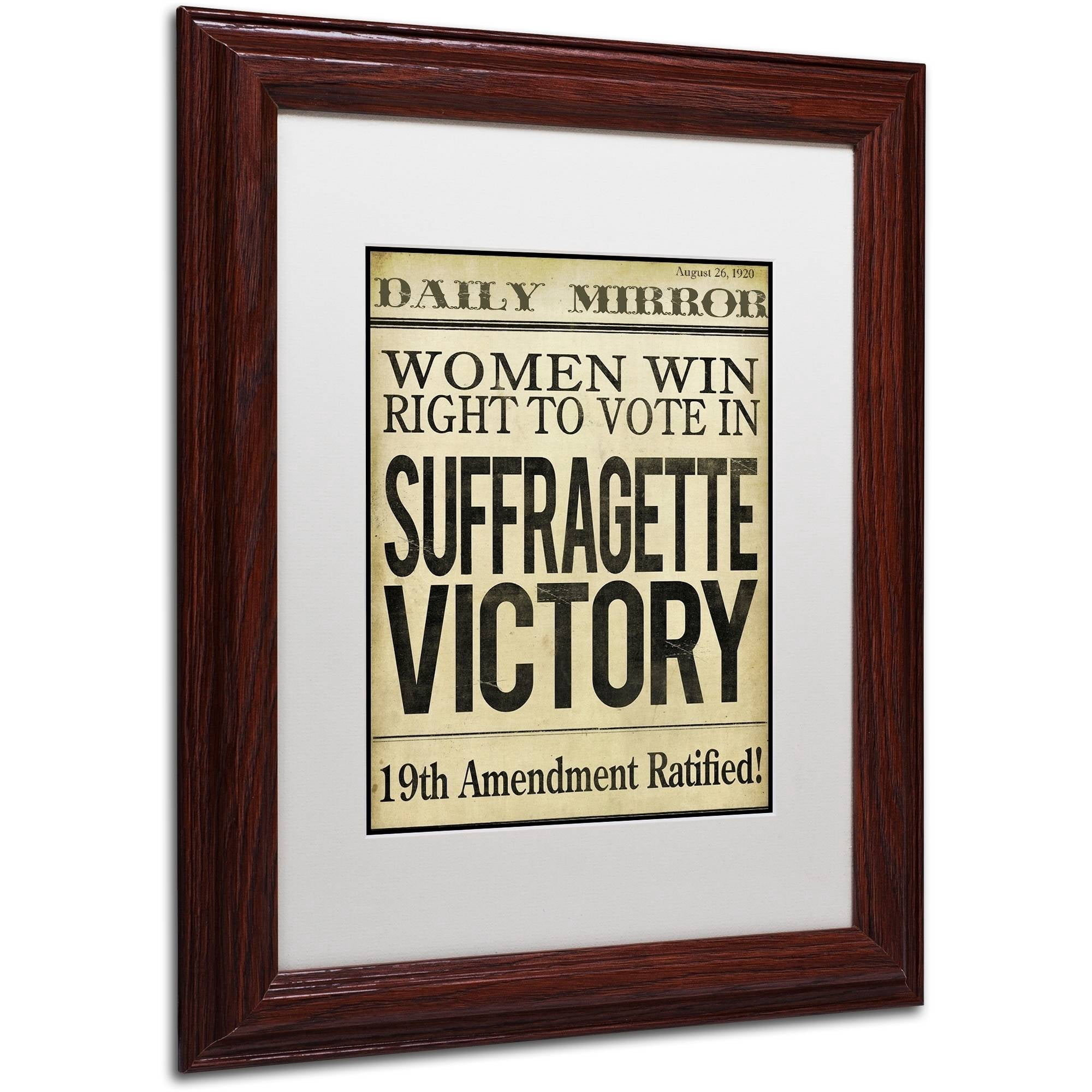 Trademark Fine Art "Women?s Right to Vote" Canvas Art by Color Bakery White Matte, Wood Frame