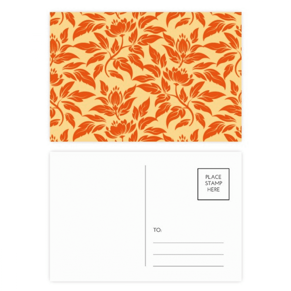 orange en decorative classic floral postcard set birthday mailing thanks greeting card