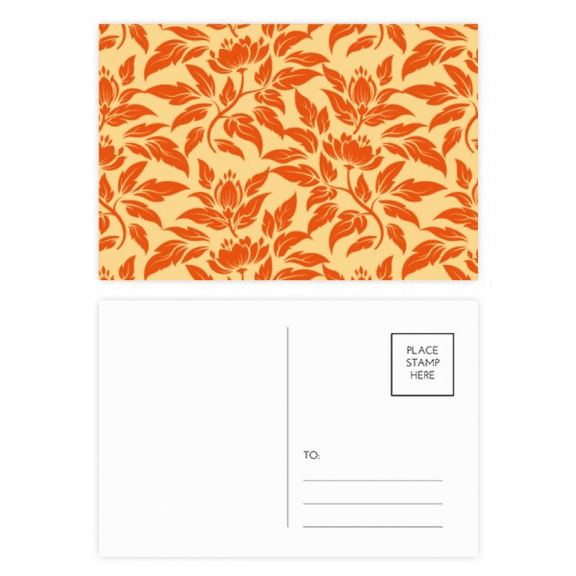 orange en decorative classic floral postcard set birthday mailing thanks greeting card