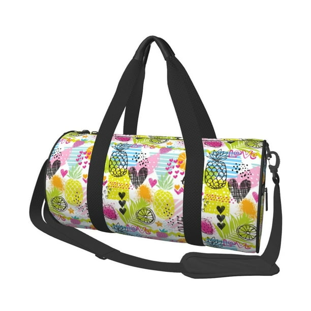 Balery Tropical Pineapples Bolsa de Gimnasio para Mujeres y Hombres, Bolsa de Viaje Impermeable, Bolsa de Fin de Semana con Compartimento para Zapatos y Bolsillo Húmedo