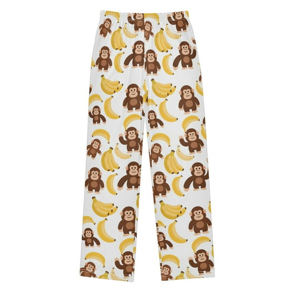 joogoo Cartoon Monkey Bananas Cute Pajama Pants Pj Bottoms Sleepwear Lounge L