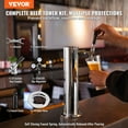 thumbnail image 2 of VEVOR Kegerator Tower Kit, Single Tap Beer Conversion Kit, Stainless Steel Keg Beer Tower Dispenser with Dual Gauge CGA320 Regulator & D-System Keg Coupler, Self-Closing Spring for Party Bar Home, 2 of 9