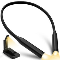 LED Neck Lamp Rechargeable Reading Light with Clip Lamp, Multifuntion Book Light for Reading in Bed and Camping, 3 Brightness Levels, Bendable Arms, Comfort & Lightweight