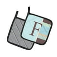 thumbnail image 2 of Carolines Treasures CJ1003-FPTHD Letter F Initial Monogram - Blue Stripes Pair of Pot Holders, 7.5HX7.5W, multicolor, 2 of 2