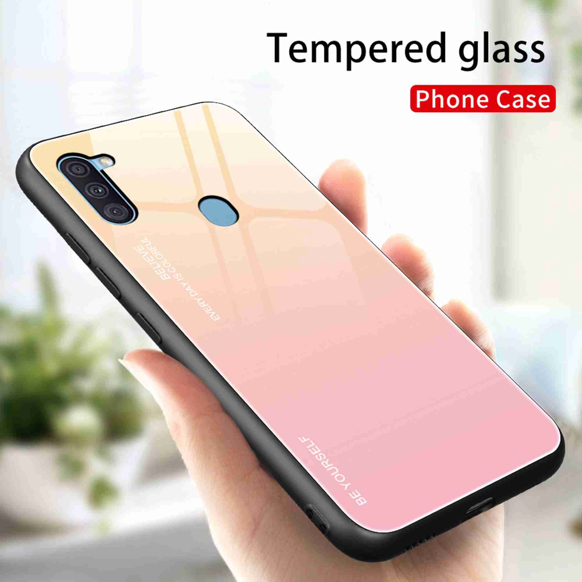 Dteck For Samsung Galaxy A11 Case Shockproof Luxury 9H Tempered Glass Back  Soft TPU Bumper Border Phone Case Slim Protective Cover, green - Walmart.com