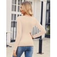 thumbnail image 4 of Zeagoo V Neck Long Sleeve Shirts for Women 2025 Slim Fitted Going Out Tops Basic Fall Winter Tee 2 Pack, 4 of 6