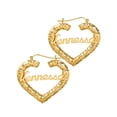 thumbnail image 2 of Personalized Bamboo Style Heart Polished Name Earrings, 2 of 3