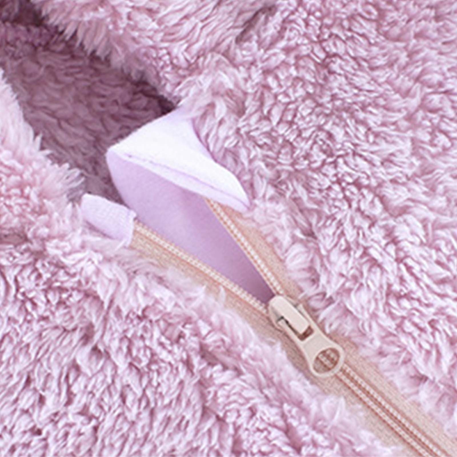 ibiyuan Fall Baby Clothes,Baby Girls Long Sleeve Hooded Jumpsuit Romper Outfits Winter Warm Clothes,Purple,12-18 Months