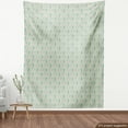 thumbnail image 4 of Feather Fabric by the Yard, Continuous Romantic Diamond Leaves in Pastel Tones Illustration, Decorative Upholstery Fabric for Sofas and Home Accents, Almond Green Eggshell by Ambesonne, 4 of 5