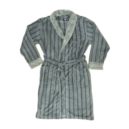 Joe Boxer Mens Plush Gray Striped Robe Housecoat Bath Robe - Walmart.com