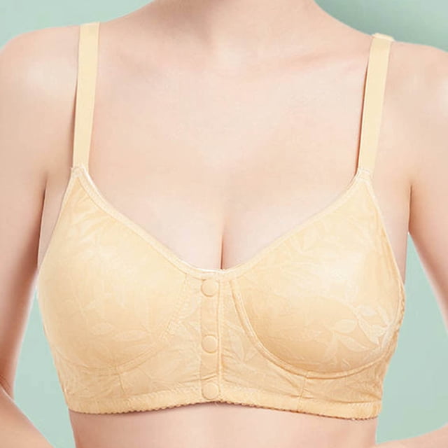 LOVZFMLL Bras for Women Woman's Solid Color Thin Style Ventilate Large Size Bra Without Steel Rim Khaki 38/85