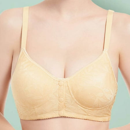 Wireless Bras Plus Size  Xunlbb Woman s Solid Color Thin Style Ventilate Large Size Bra Without Steel Rim(Khaki 38/85)