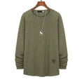 thumbnail image 2 of SMihono Trendy Mens New Shirt Long Sleeve Tee Tops Summer Cozy Clothes Solid Color Loose Shirt Classic Staple Shirts for Men Crew Neck Workout Pullover Casual Tops Green 10, 2 of 7