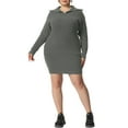 thumbnail image 1 of GRACE & GRANDEUR Robe Chandail Grande Taille pour Femmes en Tricot à Manches Longues avec Fermeture Éclair au Col, Chandail à Enfiler, Robes Chandail Courtes, 1 of 5