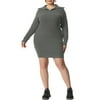 Agnes Orinda Juniors Plus Size Sweater Dress for Knit Long Sleeve Zipper Collar Pullover Short Sweater Dresses