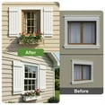 thumbnail image 2 of Demi Bonn Exterior Window Shutters - Two horizontal bars, Weather-Resistant Polypropylene, Easy DIY Install - Louver Shutters for Windows Outside, Vinyl, Brick, 14"W*31" H, White, 2 of 8