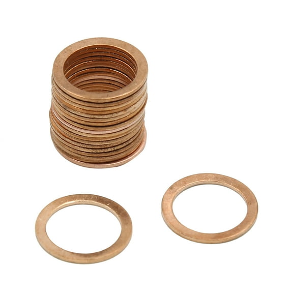 14mm Inner Dia Copper Flat Washers Car Engine Sealing Gaskets 20pcs