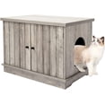 thumbnail image 2 of Cat Litter Box Enclosure, Litter Box Bench for Cleaning, Hidden Wooden Cat House Furniture, Side Entry cat Litter Box Extra Large for Most of Cat Indoor Living Room, Bedroom, 2 of 7