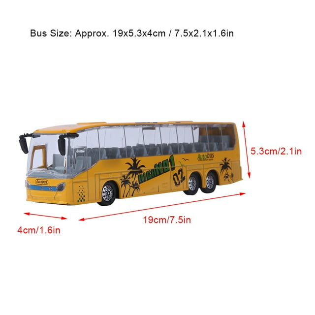 1:50 Bus Toy Die Cast Pull Back Public Transportation Vehicles Mini Bus Model Car Toys with Light and Music for Children Gifts