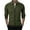 Army Green, variant on Miluxas Men's Cardigan Polo Jacket Waffle Long Sleeve Zipper Polo Shirts Business Casual Solid Color Golf Shirts White