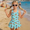 thumbnail image 3 of Uourmeti Cartoon Capybara & Lemon Print Girls Skirted One-Piece Swimsuit - Quick Dry Stretch Swim Dress for Beach, Pool & Summer Vacations, 3 of 8