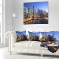 thumbnail image 2 of Designart Chicago River with Bridges at Sunset - Cityscape Throw Pillow - 16x16, 2 of 4