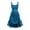 Blue, variant on Samickarr Gothic Skirt for Women Off-The-Shoulder Sleeveless Mesh Wavy Hem Pleated Skirt Solid Color Ankle-Length Halter Skirt