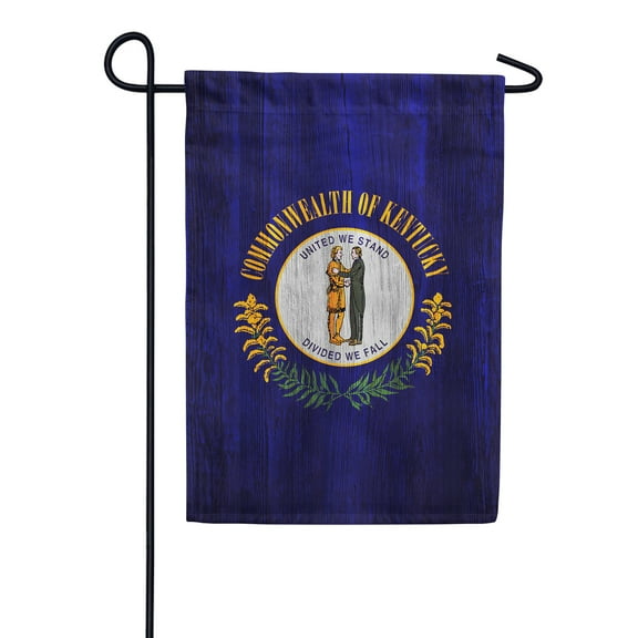 America Forever Kentucky State Flag 12.5 x 18 Inch Double Sided Outdoor Yard Decorative USA Vintage Wood State of Kentucky Garden Flag, Made in the USA