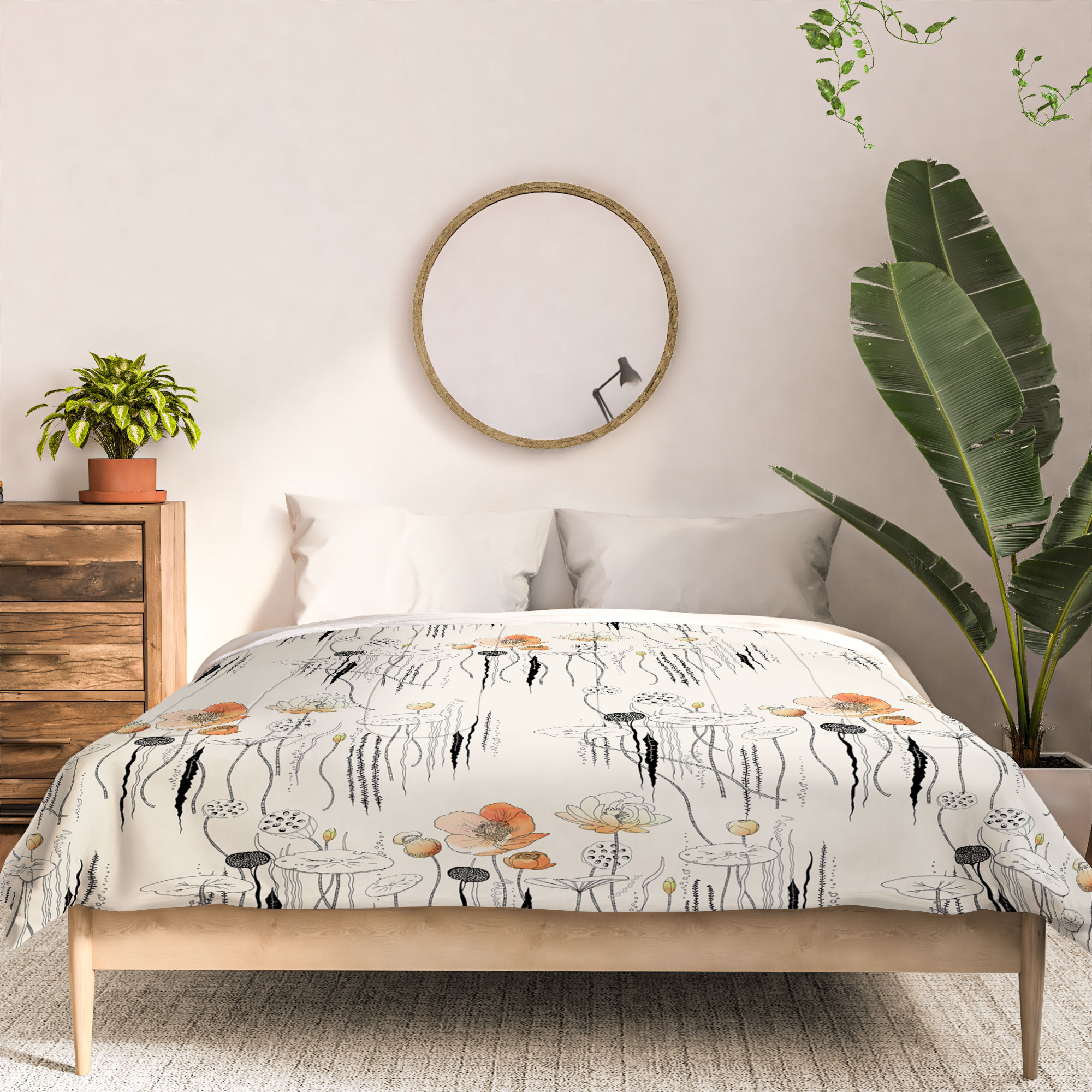 Society6 Iveta Abolina Coral Watercress Pond Comforter