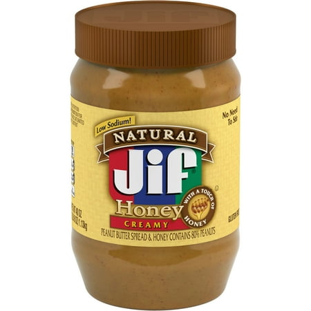 Jif Natural Creamy Peanut Butter Spread and Honey, 40 oz