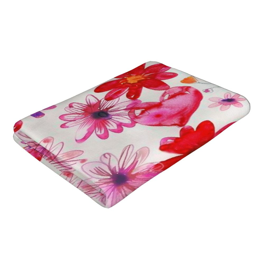 PHYHOO Pink Flowers Beach Towel Oversized Microfiber Sand Free Beach Towel Quick Dry, Lightweight Pool Towels for Adults Travel Towel for Gym Yoga Camp Swim 30x60in