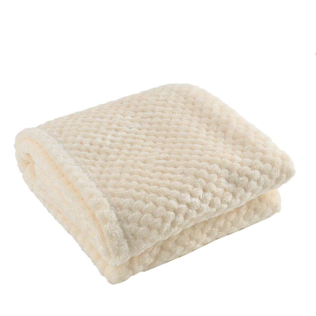 Unique Bargains Microplush Lightweight Warm Throw Mesh Blanket White 40
