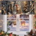 thumbnail image 5 of Christmas Valances for Windows, 54 x 18in, Cartoon Gnome Elf Forest Snow Ornaments Evergreen Rod Pocket Kitchen Valance Curtain Light Filtering Window Treatments for Living Room Bedroom, 1 Panel, 5 of 7