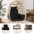 thumbnail image 5 of YRLLENSDAN Oval Patio Egg Chair Outdoor, Oversized Rattan Chairs with Cushions, Wicker Egg Chair Indoor with Armrests for Balconies, Courtyards and Gardens, Black, 5 of 7