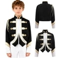 thumbnail image 7 of iiniim Boys Trumpet Honor Guard Team Uniform Long Sleeve Marching Band Jacket Drummer Black 14, 7 of 7