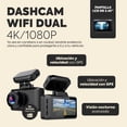 thumbnail image 2 of Mastery Brand DashCam WiFi Dual 4K/1080P para Auto – Cámara Delantera y Trasera con GPS, Visión Nocturna, Monitor de Estacionamiento 24/7 y Control Desde App, 2 of 7