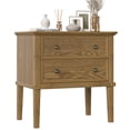 thumbnail image 3 of Gacfiew Solid Wood Nightstand with 2 Drawers, Wooden Bed Side Table, Tall Wooden Night Stand, End Table with 2 Drawers for Bedroom or Living Room, Teak, 3 of 10