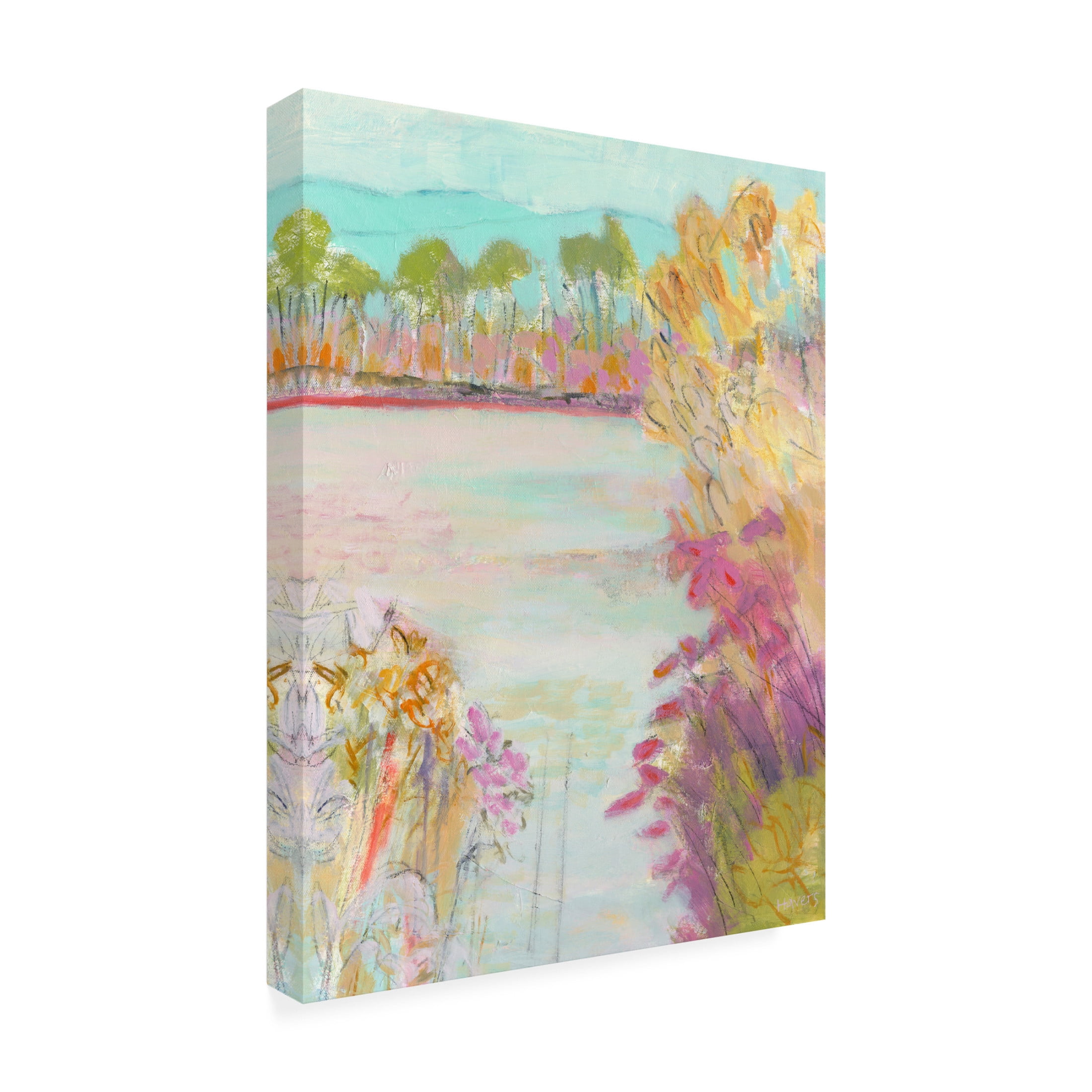 Canvas Wall Art - Chrissie Havers 'Bright Light Across the Pond' Wall Art for Living Room, Bedroom, or Office Décor by Trademark Fine Art - 18 x 24 Inches